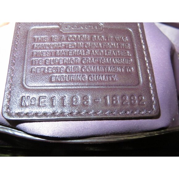 Coach 2011 Kristin Spectator Ostrich Embossed Mixed Leather Flap Purple Bag - Picture 7 of 15